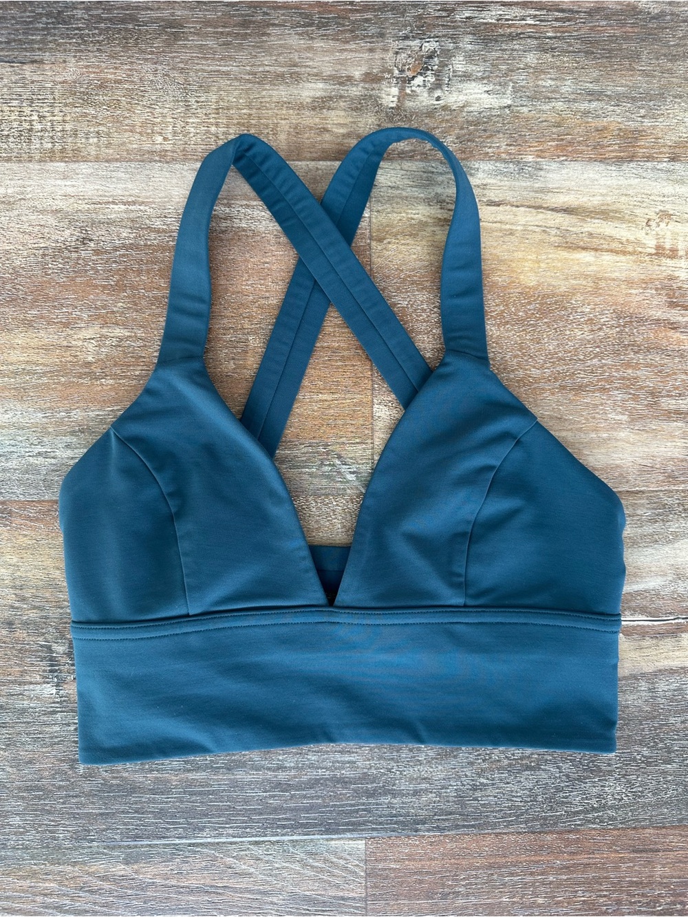 lululemon athletica Teal Strappy V Neck Sports Bra Size 4